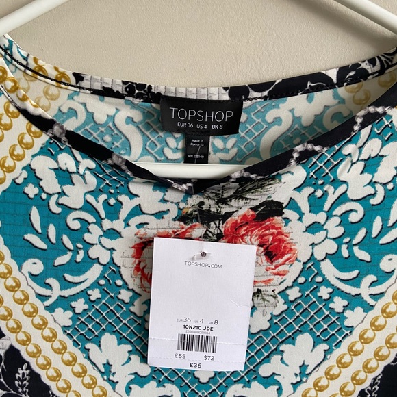 NWT Topshop Body Con Floral Dress - Picture 3 of 6